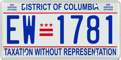 DC license plate EW1781