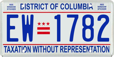 DC license plate EW1782