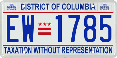 DC license plate EW1785