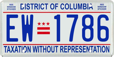 DC license plate EW1786