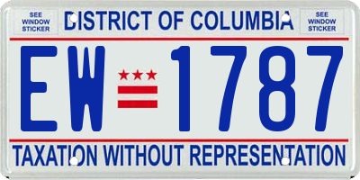 DC license plate EW1787