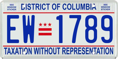 DC license plate EW1789
