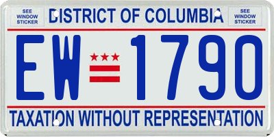 DC license plate EW1790