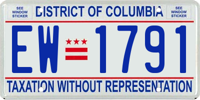DC license plate EW1791