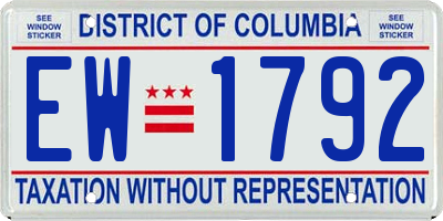 DC license plate EW1792