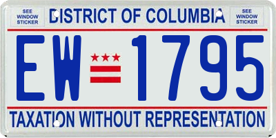 DC license plate EW1795