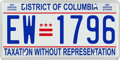 DC license plate EW1796