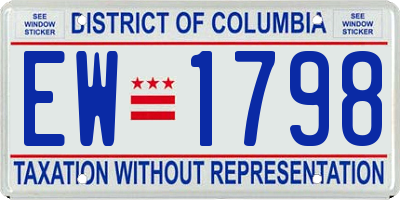 DC license plate EW1798