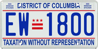 DC license plate EW1800