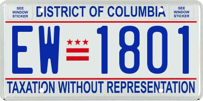 DC license plate EW1801