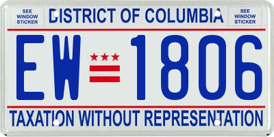 DC license plate EW1806
