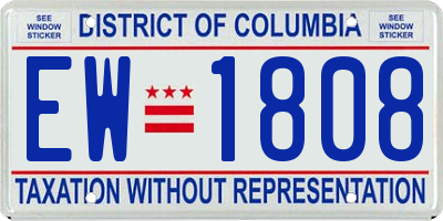DC license plate EW1808