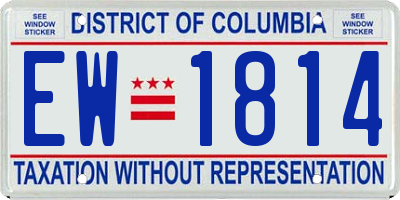 DC license plate EW1814
