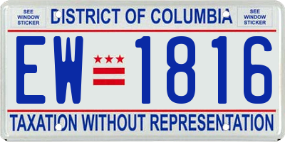 DC license plate EW1816