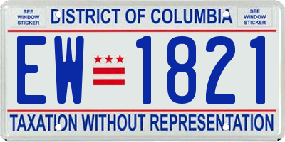 DC license plate EW1821