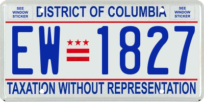 DC license plate EW1827