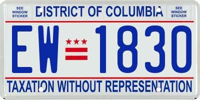 DC license plate EW1830
