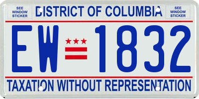 DC license plate EW1832