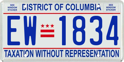 DC license plate EW1834
