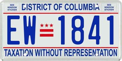 DC license plate EW1841