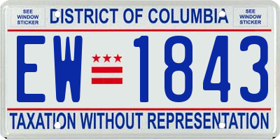 DC license plate EW1843