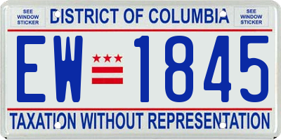 DC license plate EW1845