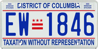 DC license plate EW1846