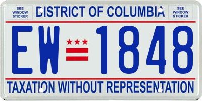 DC license plate EW1848
