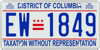 DC license plate EW1849