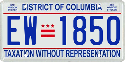 DC license plate EW1850