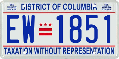 DC license plate EW1851