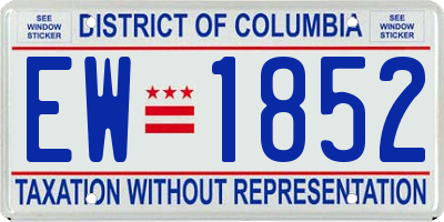 DC license plate EW1852