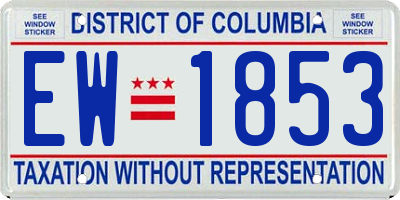 DC license plate EW1853