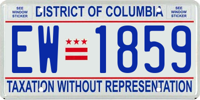DC license plate EW1859