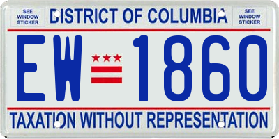 DC license plate EW1860