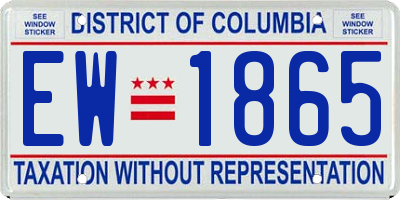 DC license plate EW1865