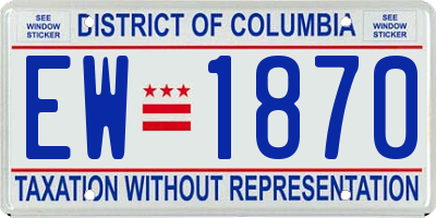 DC license plate EW1870