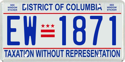 DC license plate EW1871