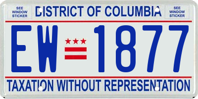 DC license plate EW1877