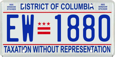 DC license plate EW1880