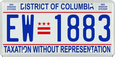 DC license plate EW1883