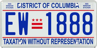 DC license plate EW1888