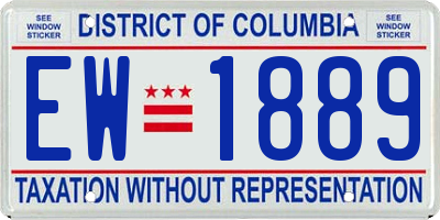 DC license plate EW1889