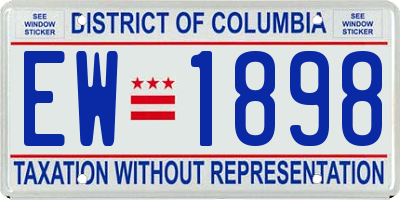 DC license plate EW1898