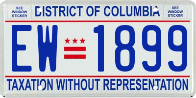 DC license plate EW1899