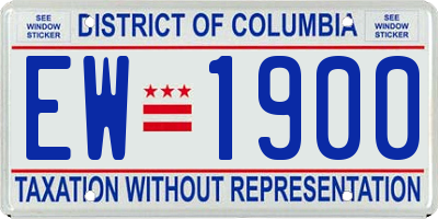 DC license plate EW1900