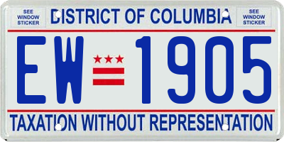 DC license plate EW1905
