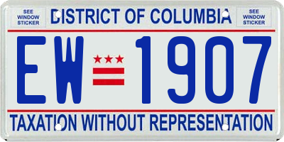 DC license plate EW1907
