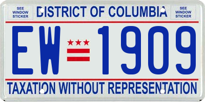 DC license plate EW1909