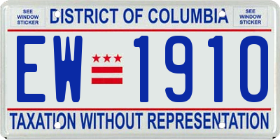 DC license plate EW1910